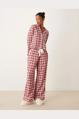 Abercrombie & Fitch Co-ord drawstring pyjama bottoms in and green tartan