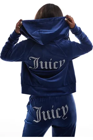 Juicy Couture Velour zip through hoodie co-ord in dark
