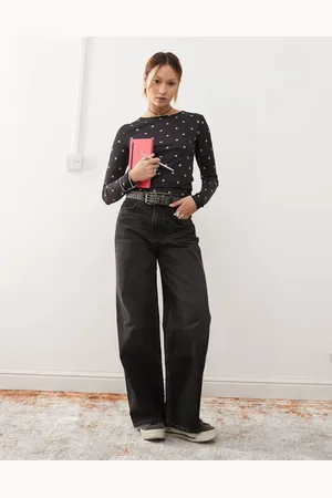 Monki Long sleeve top in with stars