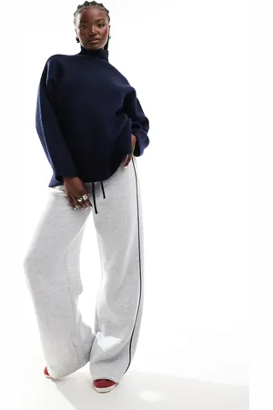 ASOS Pull on wide leg jogger with side stripe in marl