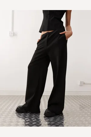 Weekday Co-ord wide leg trousers with waistband detail in pinstripe