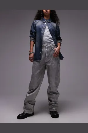 AllSaints Mia carpenter wide jeans in coated