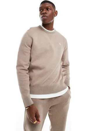 Ralph Lauren Icon logo double knit sweatshirt in marl CO-ORD