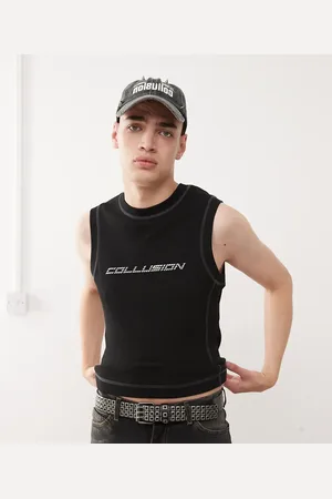 COLLUSION Muscle vest in with metallic logo