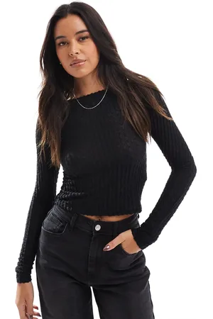 Pull&Bear Distressed ladder detail top in
