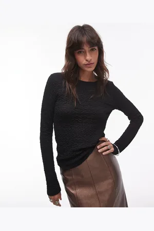 & OTHER STORIES & smocked jersey fitted top with long sleeves in