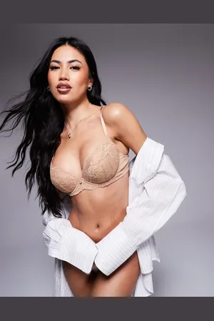 Ann Summers A-G Sexy lace plunge bra in light beige