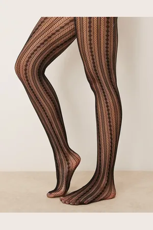 My Accessories Diamond pointelle lace tights in