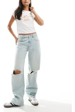 ASOS Baggy jeans with rips in light wash