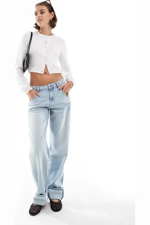 ASOS Baggy jeans with turn up in light