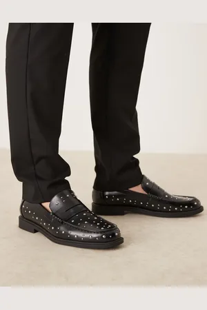 ASOS Penny loafers in with silver hardware