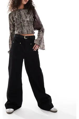 ASOS Clean wide leg jeans with front pockets in