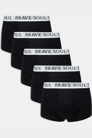 Brave Soul 5 pack boxers with logo waistband in