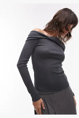 Topshop Twist off shoulder top in