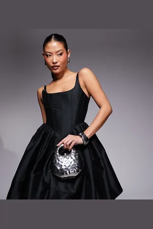 Lace & Beads Corset taffeta mini dress in