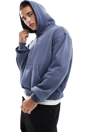 Cotton On Cotton On premium cropped fit hoodie in dusty denim