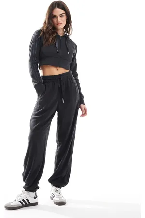 adidas Fleece joggers co-ord in black
