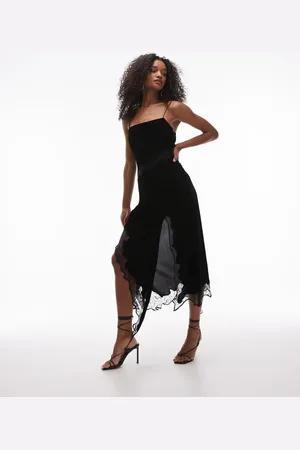 Topshop Velvet and lace midi slip