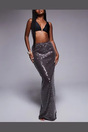 South Beach Sequin maxi beach skirt in
