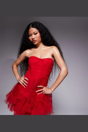 Lace & Beads Corset overlay tulle bow mini dress in