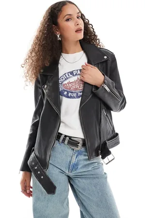 Urban Code Classic vintage effect leather jacket in