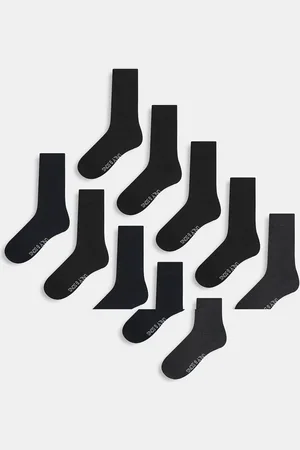 Only & Sons 10 pack ankle socks in grey, navy and black