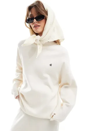 4th & Reckless X Felicia Wedin Apres Ski Courchevel embroidered knitted crew neck jumper co-ord in cream