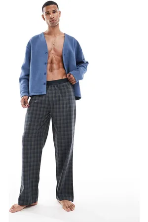 River Island Woven pyjama trousers in dark check