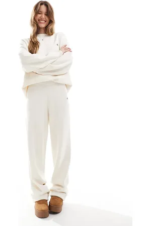 4th & Reckless X Felicia Wedin Apres Ski knitted wide leg trouser co-ord in cream