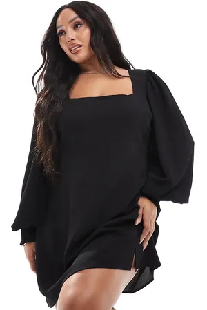 ASOS ASOS DESIGN Curve long sleeve tie back mini dress in