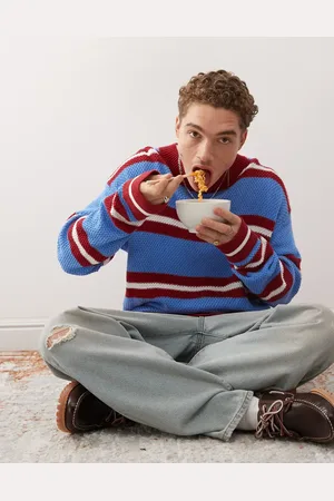 COLLUSION Oversized stripe knitted jumper in