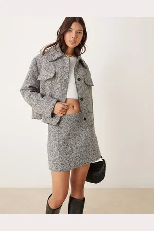 ASOS Boucle trucker co-ord jacket in mono