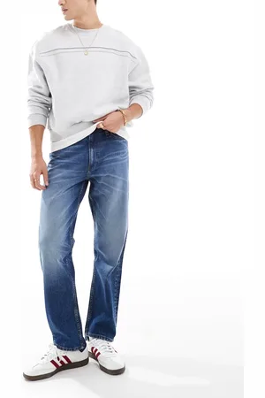ASOS Straight stretch jeans in mid wash