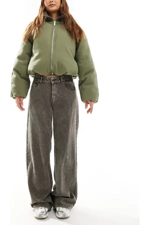 Pull&Bear Pulll & Bear wide leg corduroy jeans in