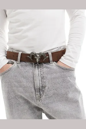 ASOS Rams head statement buckle belt in dark