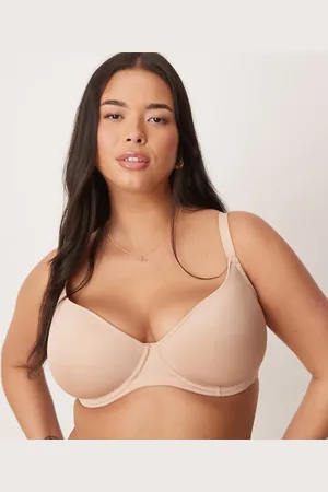 ASOS ASOS DESIGN Curve moulded t-shirt bra in beige
