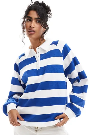 Cotton On Cotton On button down lounge pullover sweatshirt in bright stripe