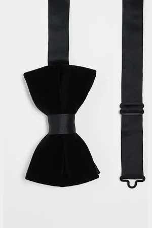 ASOS Velvet bow tie with satin detail in