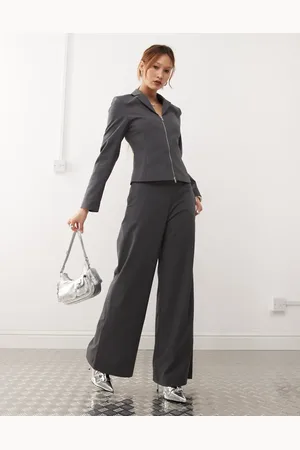 Weekday Co-ord cut off waistband detail trousers in melange stripe