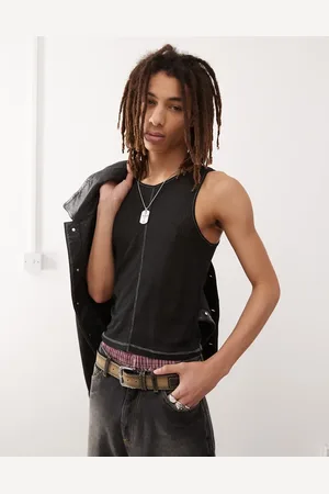 COLLUSION Fitted vest in tissue mesh with seam detail