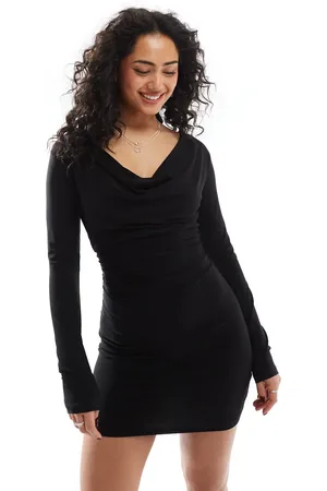 Stradivarius Cowl neckline dress in