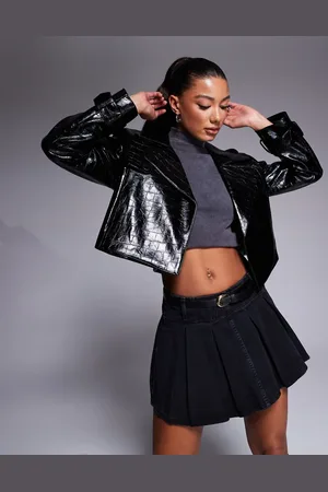 River Island Faux leather crop trench in