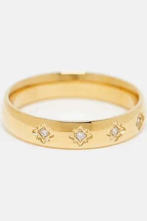 ASOS Stainless steel ring with star crystal detail in tone