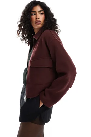 ASOS Clean formal bomber in burgundy