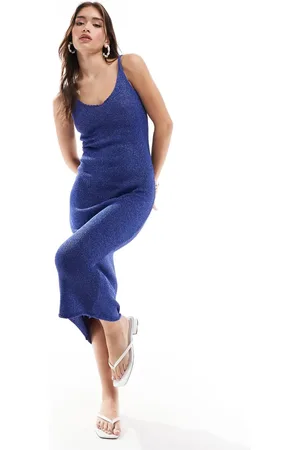 MANGO Knitted midi dress in
