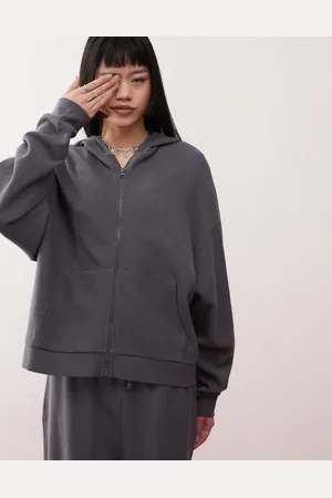 COLLUSION Oversized boxy hoodie in charcoal waffle co-ord