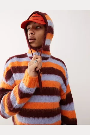 COLLUSION Brushed oversized hoodie in stripe