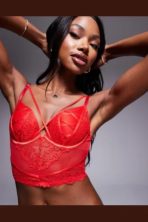Ann Summers Sweet surrender padded plunge corset lace and mesh bra in