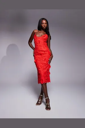Bardot 3D lace midi dress in
