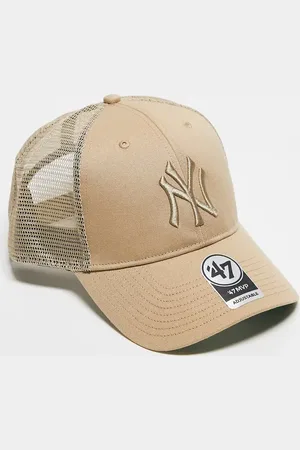 47 Brand NY Yankees contrast clean up trucker cap in taupe